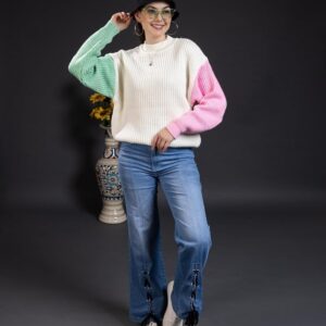 Style Dusk Women's Round Neck Pure Wool Multicolor Winter Wear Sweater